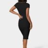 Short Sleeve Midi T-Shirt Ribbed Dress